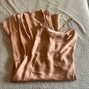 ASTR The Label Palisades Nude Color Cowl Slip Midi Dress Large